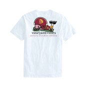 USC Trojans Men's Vineyard Vines White SC Interlock Football Whale T-Shirt